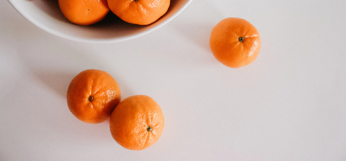 Solid surface countertop with oranges