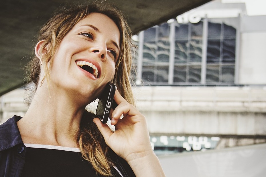 A woman talking on the phone