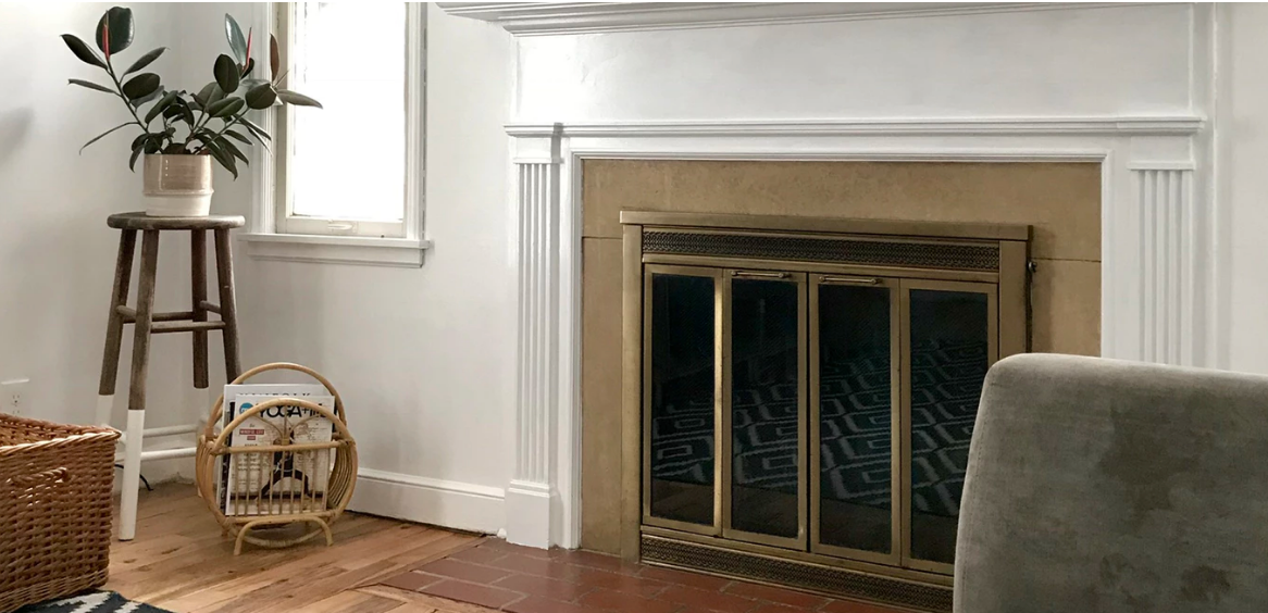 Fireplace in a home