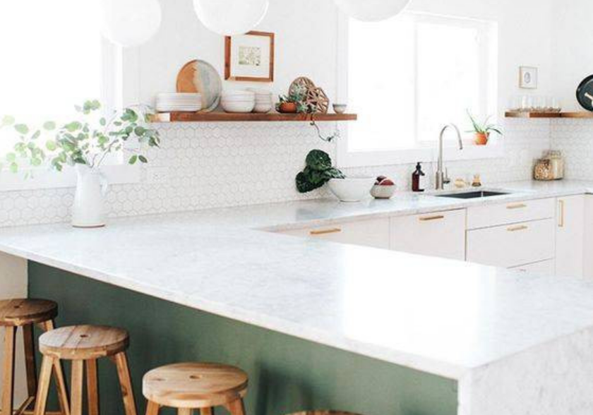 Minimalist modern kitchen with few contrasting elements