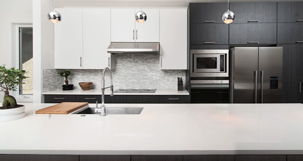 White countertop in kitchen