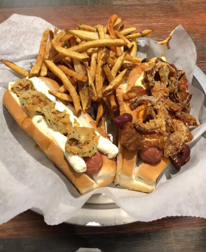 Hot dog with sides
